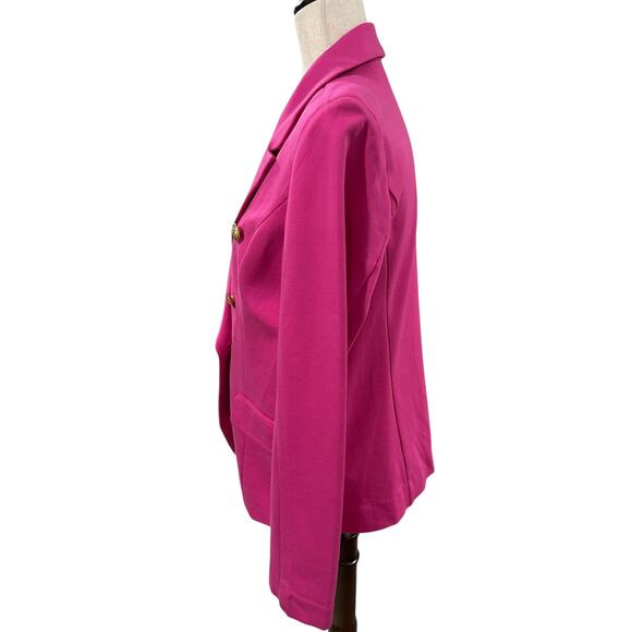 Belle by Kim Gravel Ponte Nautical Blazer Barbie Pink Size Small EUC - Picture 3 of 5